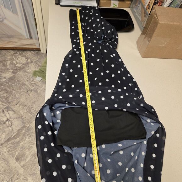 Black & White Polka Dot Dress Maxi Shear Mini underlined Slip XXL Baby doll Y2K - Picture 12 of 12